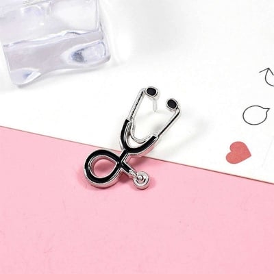 Picture of Stethoscope Brooch Lapel pin Health Care Profession/Student Brooch/Lapel Pin (1PS) (Silver)