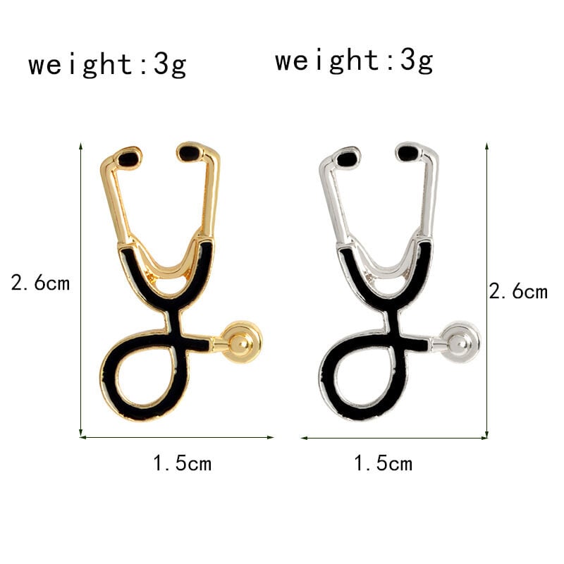 Picture of Stethoscope Brooch Lapel pin Health Care Profession/Student Brooch/Lapel Pin (1PS) (Silver)
