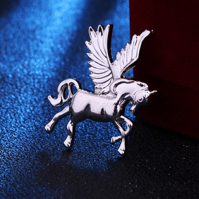 Picture of Pegasus mini brooch pin buckle golden for men women outfit accessories (Pegasus (Silver))