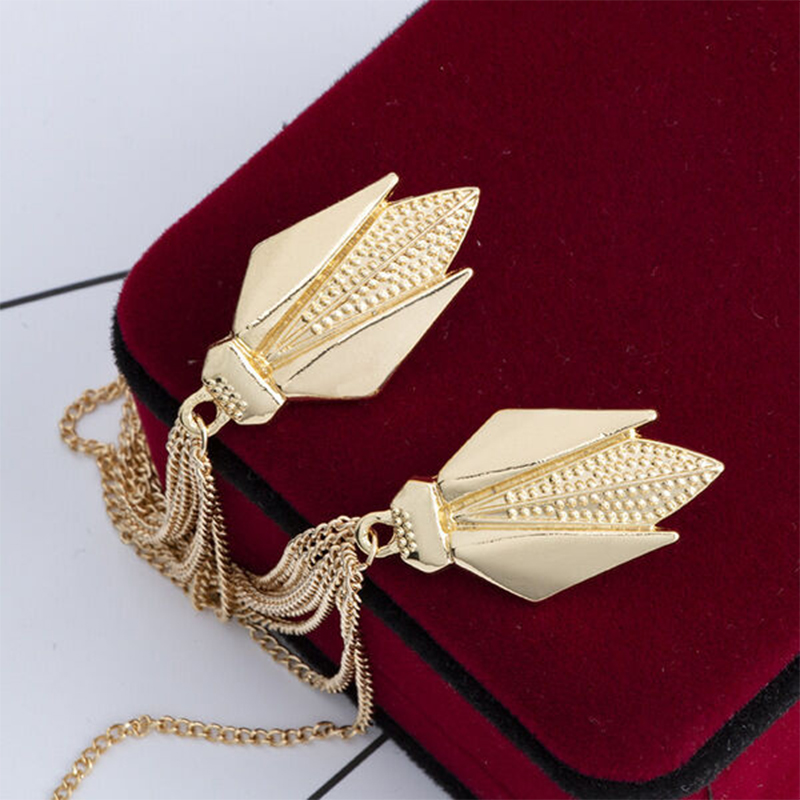 Picture of Tassel Multi Chain Brooch Badge For Men Suit Fashion Accessories (Gold)