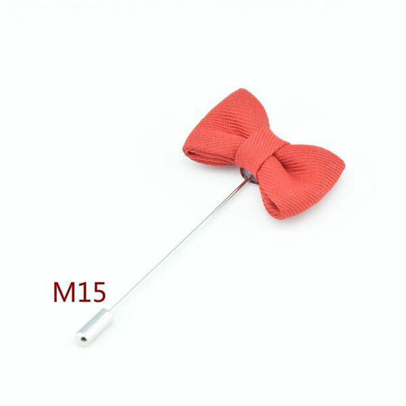 Picture of Bow Knot Lapel Pin Brooch With Matching Pocket Square For Men Fashion Accessories (Red)