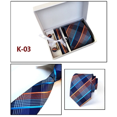 Picture of Men's Formal & Casual Polyester Silk Neck Tie 4 Item Set Box For Fashionable Outlook (K-03,Int: One size)