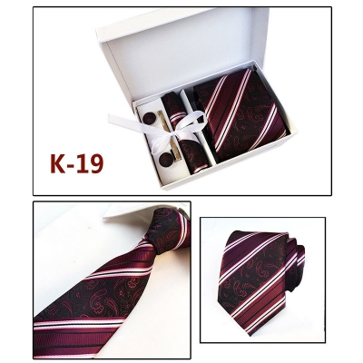Picture of Men's Formal & Casual Polyester Silk Neck Tie 4 Item Set Box For Fashionable Outlook (K-19,Int: One size)