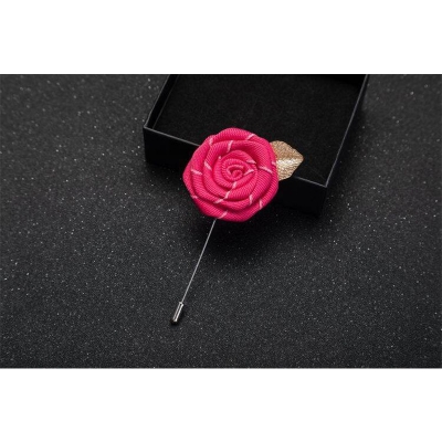 Picture of Handmade Rose Cloth Flower Corsage Pin – Suit & Dress Brooch for Men and Women (Rose Red)