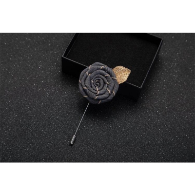 Picture of Handmade Rose Cloth Flower Corsage Pin – Suit & Dress Brooch for Men and Women (Grey)