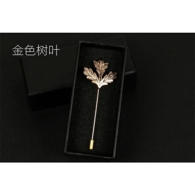 Picture of Maple Metal Leaf Lapel Pin Brooch For Men & Women Fashion Accessories (Golen)