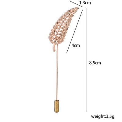 Picture of Golden Leaves Lapel Pin Brooch For Men & Women (Golden)
