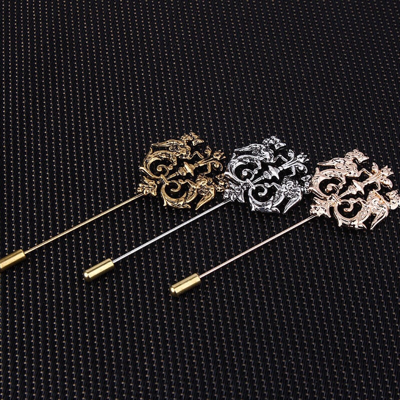 Picture of Double Lion Metal Suit Lapel Pin Brooch For Men & Women (1PS) (Silver)