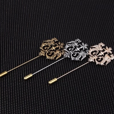 Picture of Double Lion Metal Suit Lapel Pin Brooch For Men & Women (1PS) (Silver)