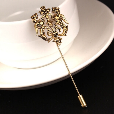 Picture of Double Lion Metal Suit Lapel Pin Brooch For Men & Women (1PS) (Bronze)