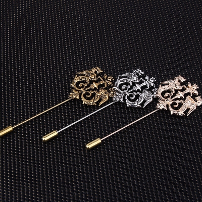 Picture of Double Lion Metal Suit Lapel Pin Brooch For Men & Women (1PS) (Bronze)