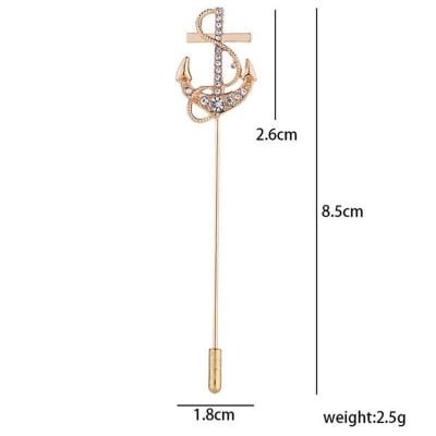Picture of Anchor Lapel Pin Brooch For Men & Women (Gold)