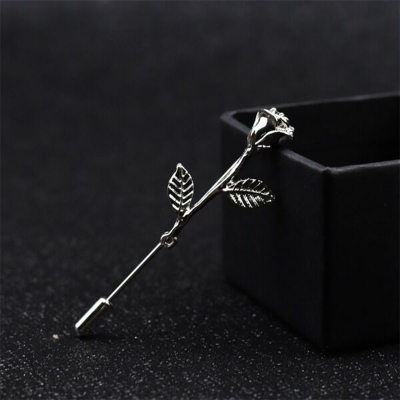 Picture of Metal Rose Lapel Pin Brooch For Men & Women (1Ps) (Silver)