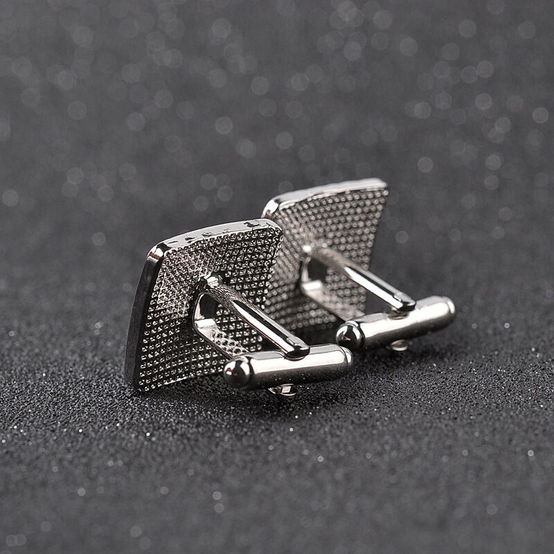 Picture of Square Fashion French Cufflinks For Men and Women Shirt Cufflinks (1Pair) (Silver)