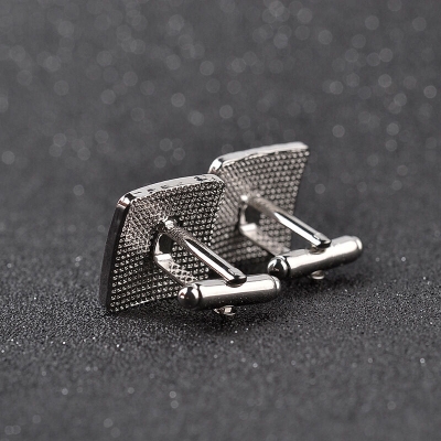 Picture of Square Fashion French Cufflinks For Men and Women Shirt Cufflinks (1Pair) (Silver)