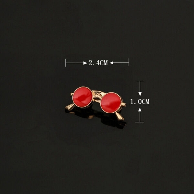 Picture of Men's Enamel Mini Sunglass Pin Brooch For Fashion Accessories (1Ps) (Golden Blue)