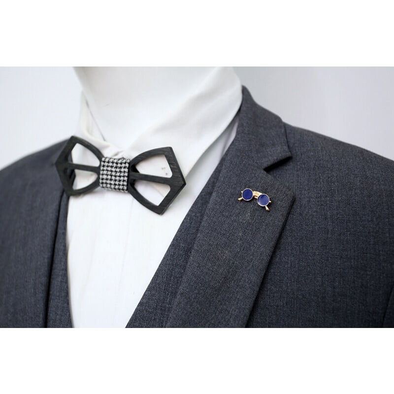 Picture of Men's Enamel Mini Sunglass Pin Brooch For Fashion Accessories (1Ps) (Golden Blue)