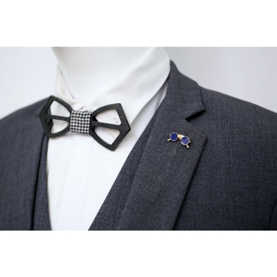 Picture of Men's Enamel Mini Sunglass Pin Brooch For Fashion Accessories (1Ps) (Golden Blue)