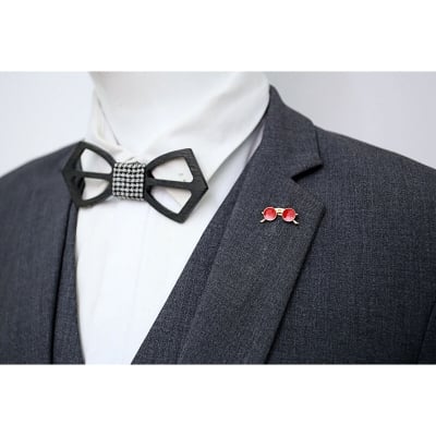 Picture of Men's Enamel Mini Sunglass Pin Brooch For Fashion Accessories (1Ps) (Golden Red)