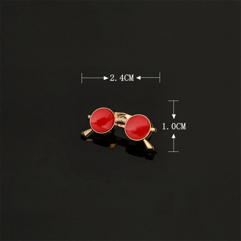 Picture of Men's Enamel Mini Sunglass Pin Brooch For Fashion Accessories (1Ps) (Golden Red)