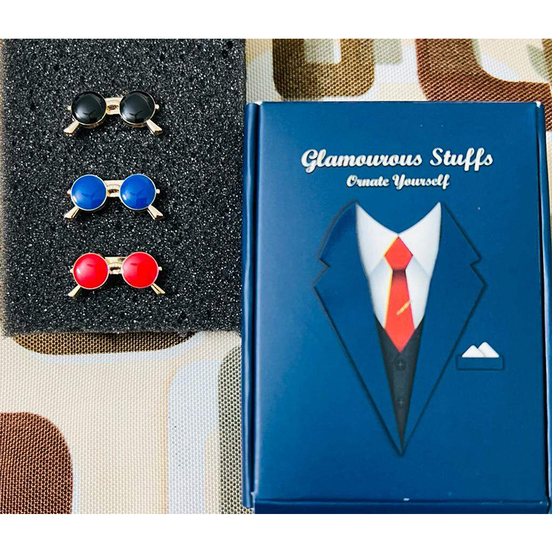 Picture of Men's Enamel Mini Sunglass Pin Brooch For Fashion Accessories (1Ps) (3p Mini Sunglass Set)