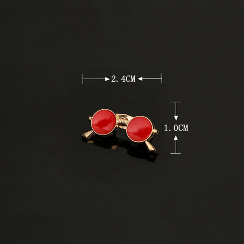 Picture of Men's Enamel Mini Sunglass Pin Brooch For Fashion Accessories (1Ps) (Golden Black)