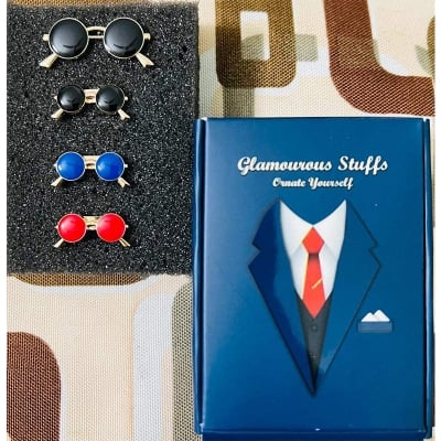 Picture of Men's Enamel Mini Sunglass Pin Brooch For Fashion Accessories (1Ps) (4p Mini Sunglass Set)