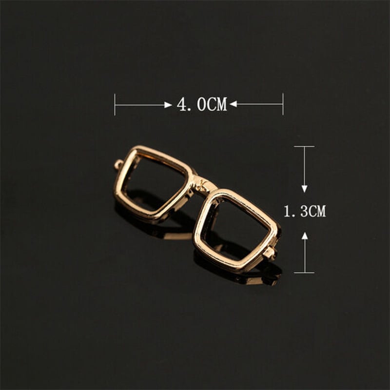 Picture of Mens Fashion Brooch Suit Dress Accessories Enamel Glass Frame Brooch (Golden Frame)