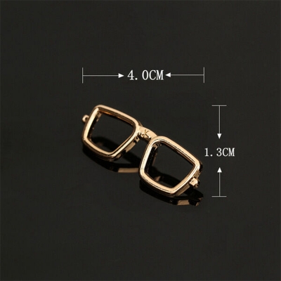 Picture of Mens Fashion Brooch Suit Dress Accessories Enamel Glass Frame Brooch (Golden Frame)