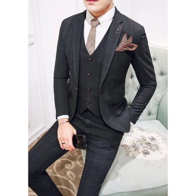 Picture of Mens Fashion Brooch Suit Dress Accessories Enamel Glass Frame Brooch (Black Frame)