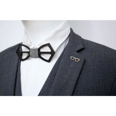 Picture of Mens Fashion Brooch Suit Dress Accessories Enamel Glass Frame Brooch (Golden Frame (Small))
