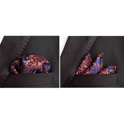 Picture of Men’s Luxury Paisley Pocket Square – Polyester Yarn Handkerchief for Suit & Blazer (25 x 25 cm, 1 Pc) (FF-08,Int: One size)