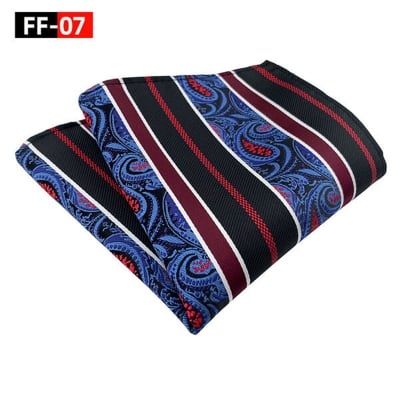 Picture of Men’s Luxury Paisley Pocket Square – Polyester Yarn Handkerchief for Suit & Blazer (25 x 25 cm, 1 Pc) (FF-07,Int: One size)