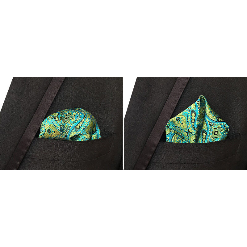 Picture of Men’s Luxury Paisley Pocket Square – Polyester Yarn Handkerchief for Suit & Blazer (25 x 25 cm, 1 Pc) (F360,Int: One size)