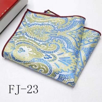 Picture of Men’s Luxury Paisley Pocket Square – Polyester Yarn Handkerchief for Suit & Blazer (25 x 25 cm, 1 Pc) (FJ-23,Int: One size)