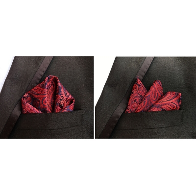 Picture of Men’s Luxury Paisley Pocket Square – Polyester Yarn Handkerchief for Suit & Blazer (25 x 25 cm, 1 Pc) (FE-12,Int: One size)
