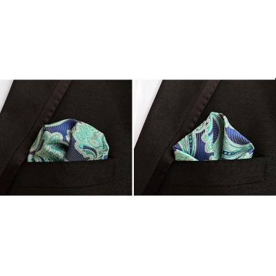 Picture of Men’s Luxury Paisley Pocket Square – Polyester Yarn Handkerchief for Suit & Blazer (25 x 25 cm, 1 Pc) (FE-13,Int: One size)