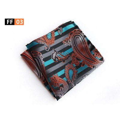 Picture of Men’s Luxury Paisley Pocket Square – Polyester Yarn Handkerchief for Suit & Blazer (25 x 25 cm, 1 Pc) (FF-03,Int: One size)