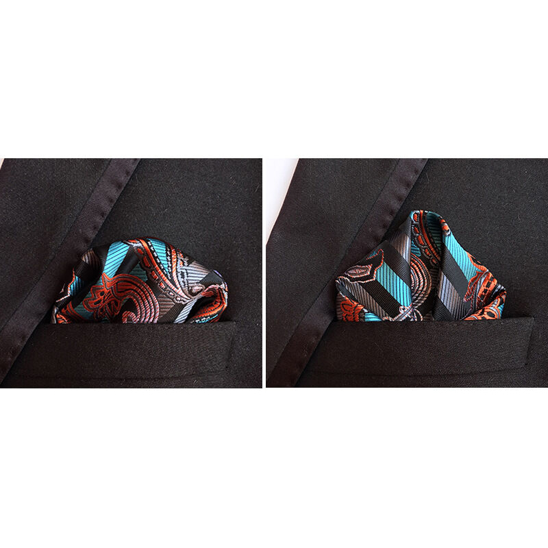 Picture of Men’s Luxury Paisley Pocket Square – Polyester Yarn Handkerchief for Suit & Blazer (25 x 25 cm, 1 Pc) (FF-03,Int: One size)