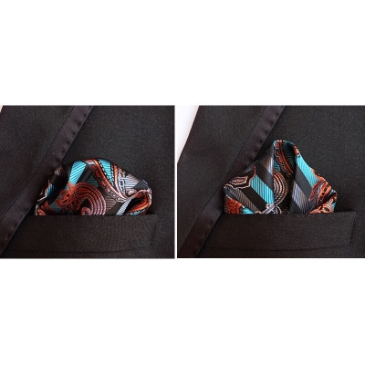 Picture of Men’s Luxury Paisley Pocket Square – Polyester Yarn Handkerchief for Suit & Blazer (25 x 25 cm, 1 Pc) (FF-03,Int: One size)