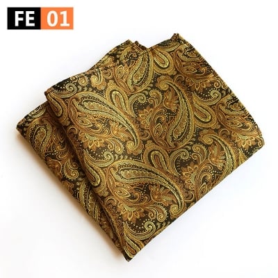 Picture of Men’s Luxury Paisley Pocket Square – Polyester Yarn Handkerchief for Suit & Blazer (25 x 25 cm, 1 Pc) (FE-01,Int: One size)
