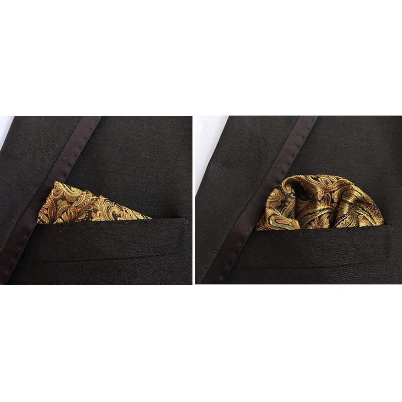 Picture of Men’s Luxury Paisley Pocket Square – Polyester Yarn Handkerchief for Suit & Blazer (25 x 25 cm, 1 Pc) (FE-01,Int: One size)
