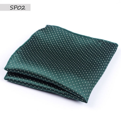 Picture of Elegant Geometric/Floral Polyester Pocket Square for Suit and Blazer, Formal Business Style - 23x23cm (Dotted Plain Green,Int: One size)