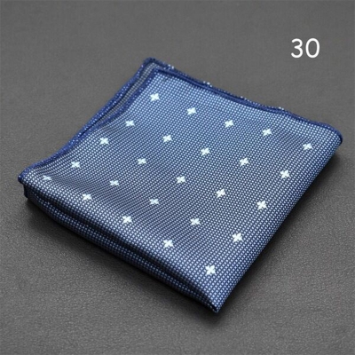 Picture of Elegant Geometric/Floral Polyester Pocket Square for Suit and Blazer, Formal Business Style - 23x23cm (Dotted Blue,Int: One size)