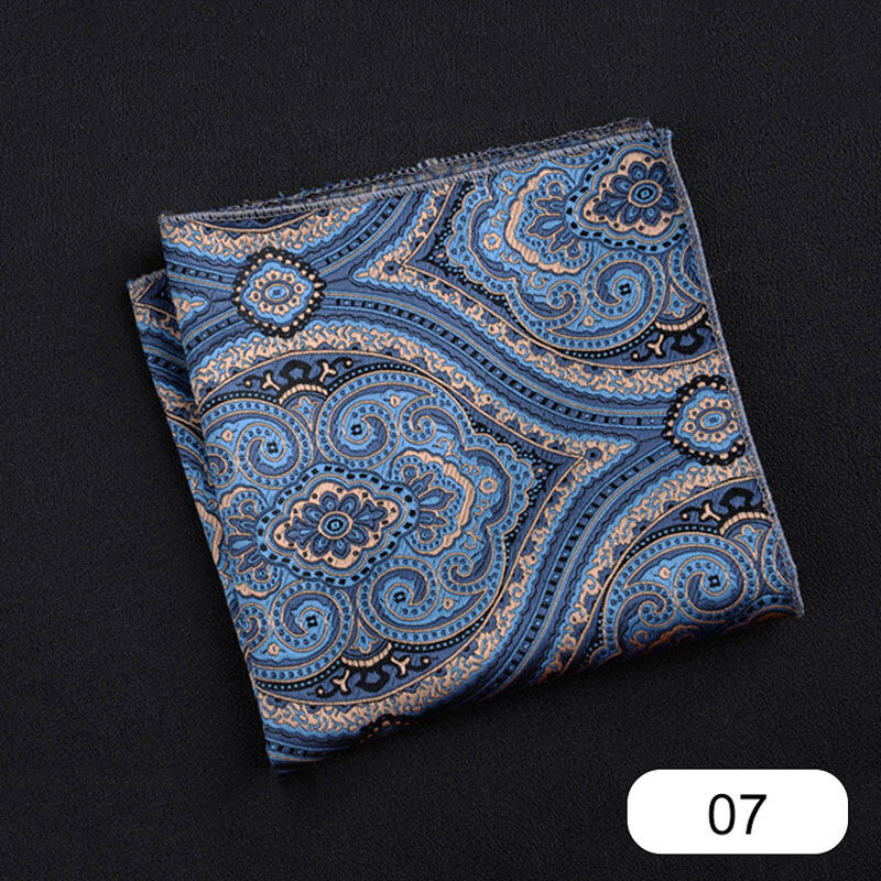 Picture of Elegant Geometric/Floral Polyester Pocket Square for Suit and Blazer, Formal Business Style - 23x23cm (Floral Light Blue,Int: One size)