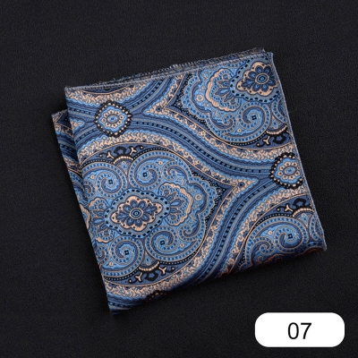 Picture of Elegant Geometric/Floral Polyester Pocket Square for Suit and Blazer, Formal Business Style - 23x23cm (Floral Light Blue,Int: One size)