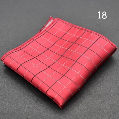 Picture of Elegant Geometric/Floral Polyester Pocket Square for Suit and Blazer, Formal Business Style - 23x23cm (Maroon Check,Int: One size)