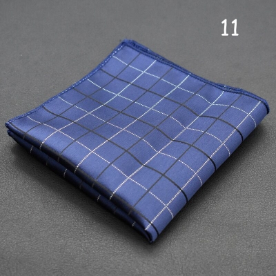 Picture of Elegant Geometric/Floral Polyester Pocket Square for Suit and Blazer, Formal Business Style - 23x23cm (Dark Blue Check,Int: One size)