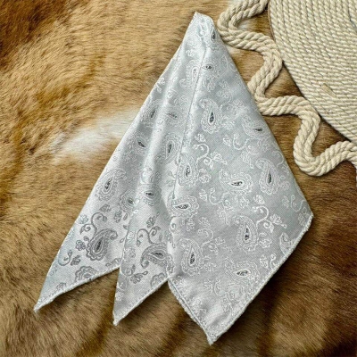 Picture of Elegant Geometric/Floral Polyester Pocket Square for Suit and Blazer, Formal Business Style - 23x23cm (Floral Pattern White,Int: One size)