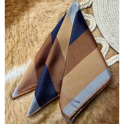 Picture of Elegant Geometric/Floral Polyester Pocket Square for Suit and Blazer, Formal Business Style - 23x23cm (Multi Color Strip,Int: One size)
